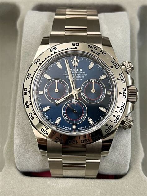 rolex daytona weißgold blaues zifferblatt